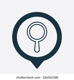 search icon map pin on white background 