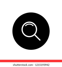 Search icon in modern flat design isolated on white background. Magnify vector illustration for web site or mobile app