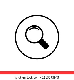 Search icon in modern flat design isolated on white background. Magnify vector illustration for web site or mobile app