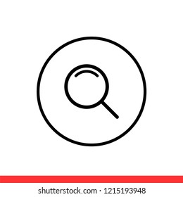 Search icon in modern flat design isolated on white background. Magnify vector illustration for web site or mobile app