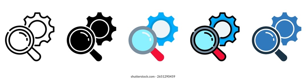 Search Icon Multiple Style Vector Illustration