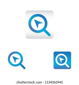 search icon with navigation symbol. search web icon vector icon in various style 