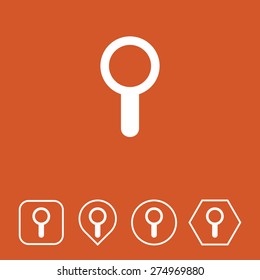Search Icon on Flat UI Colors with Different Shapes. Eps-10.