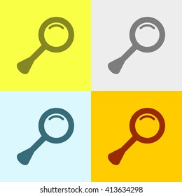Search Icon on Four Different Backgrounds. Eps-10.