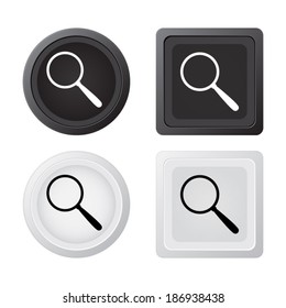Search Icon on the grey buttons - vector set