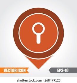 Search Icon On Map Pointer. Eps.-10.