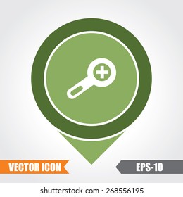 Search Icon On Map Pointer. Eps.-10.