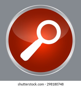 Search icon on red circle button for use.