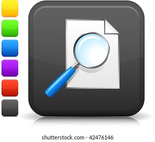 Search icon on square internet button  Six color options included.