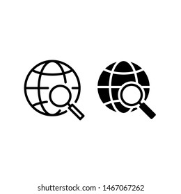 Search icon on the website, with outline and glyph styles