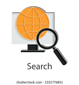 Search  icon on white background. Creative idea design use for your project. Flat vector illustration for template, presentation, web site or mobile app.