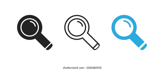 search icon on white background,  flat graphic vector, discovery symbol, zoom design