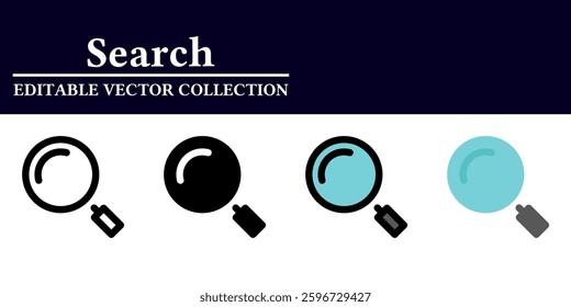 Search icon on white background. search symbol. Line, glyph, colored outline, flat icon style. For web and mobile design.