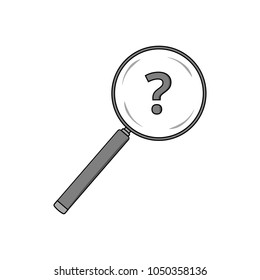 Search icon. One of set web icons, placeholder illustration, design concept of search, loupe, magnifying glass sign. Flat line UX / UI element for web and mobile design, isolated object.