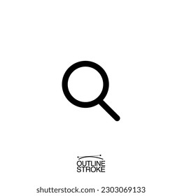 search icon outline editable stroke vector illustration eps