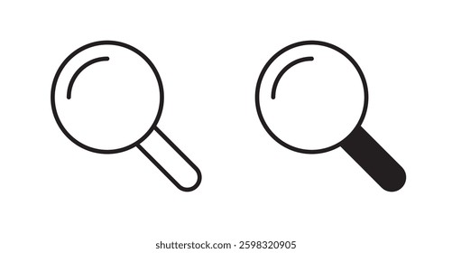 Search icon outlined icon vector collection.