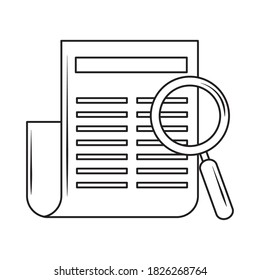search icon, paper information content vector illustration line style