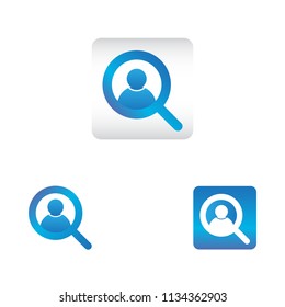 search icon with people user symbol. search web icon vector icon in various style 