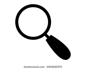 SEARCH ICON, PICTOGRAM OF A MAGNIFYING GLASS IN BLACK
