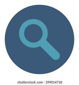 Search icon from Primitive Round Buttons OverColor Set. This round flat button is drawn with cyan and blue colors on a white background.