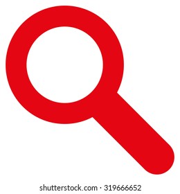 Search icon from Primitive Set. This isolated flat symbol is drawn with red color on a white background, angles are rounded.