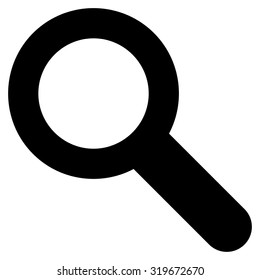 Search icon from Primitive Set. This isolated flat symbol is drawn with black color on a white background, angles are rounded.