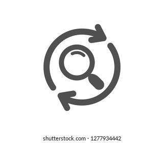 Search icon. Refresh find results sign. Quality design element. Classic style icon. Vector