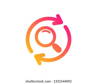 Search icon. Refresh find results sign. Classic flat style. Gradient search icon. Vector