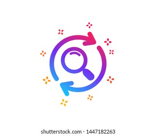 Search icon. Refresh find results sign. Dynamic shapes. Gradient design search icon. Classic style. Vector