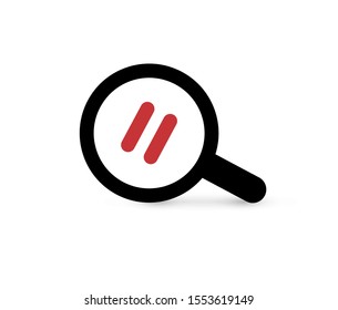 Search icon, SEO of big data symbol, web navigation sign, line style simple magnifier graphic element, magnifying glass logo template, isolated vector illustration.