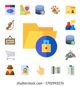 search icon set. 17 flat search icons.  Simple modern icons such as: vision, hunting, sold, data, online store, interview, database, recruitment, detective, maps, file, select