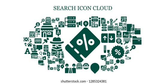  search icon set. 93 filled search icons. Simple modern icons about  - Coupon, Promotion, Shop, Database, Pin, Web site, Pins, Location, Store, Street, Font, Website, Elevator