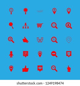 search icon set about search man, market, restaurant pin map and location vector set
