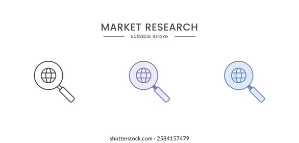 Search icon set. Containing magnifying glass, find, research, SEO and investigate icons. Solid icon collection. Vector illustration.