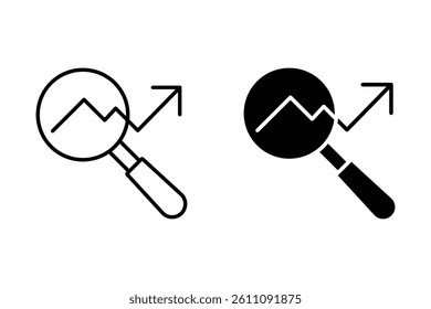Search icon set. Containing magnifying glass, find, research, SEO and investigate icons. Solid icon collection. Vector illustration.
