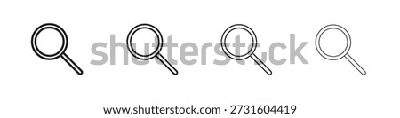 Search icon set. editable stroke eps 10 vector illustration.
