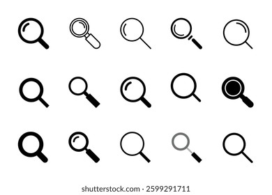 Search icon set isolated on white background. Glass vector icon. search magnifying glass icon. Find