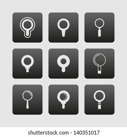 Search icon set. Magnifier pictograms.