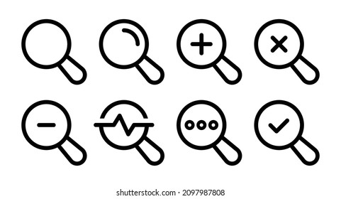 Search icon set. Magnifier sign vector illustration.