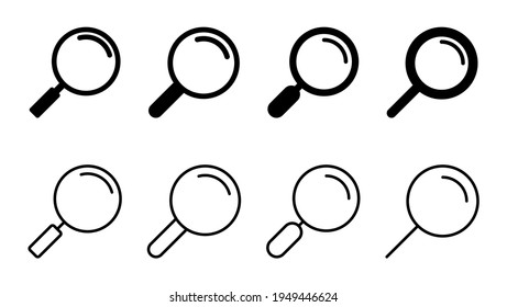 Search icon set. search magnifying glass icon