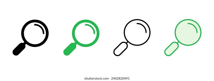 Search icon set. search magnifying glass icon