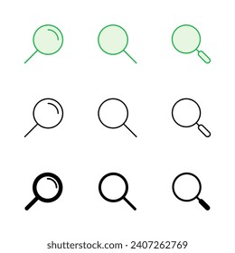 Search icon set. search magnifying glass icon