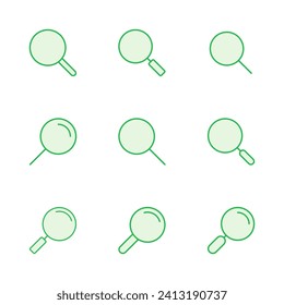 Search icon set. search magnifying glass icon
