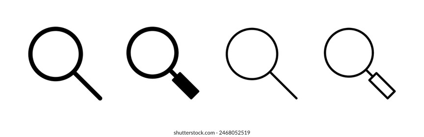 Search icon set. search magnifying glass icon