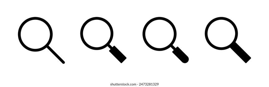 Search icon set. search magnifying glass icon