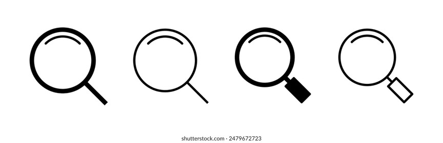 Search icon set. search magnifying glass icon