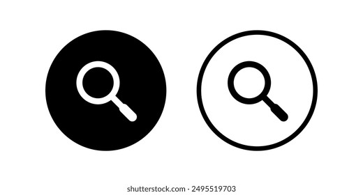Search icon set. Magnifying glass sign. Flat illustration of vector icon on white background