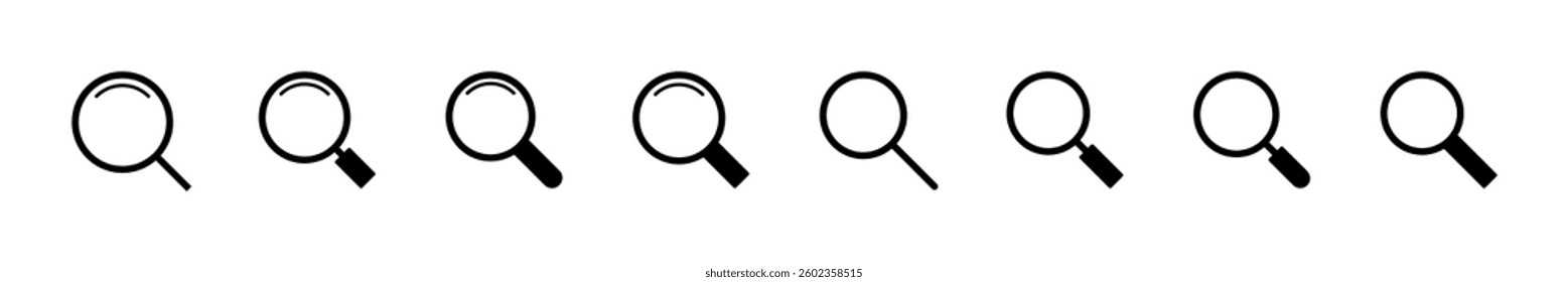 Search icon set. search magnifying glass icon