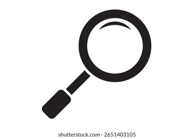 Search icon set. Magnifying glass symbol. Loupe logo. Magnifying glass icon in Black line art vector logo. eps 10