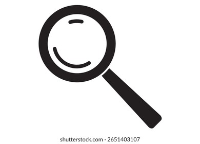 Search icon set. Magnifying glass symbol. Loupe logo. Magnifying glass icon in Black line art vector logo. eps 10